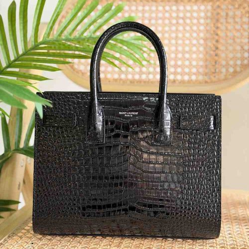 YSL Sac De Jour Nano Black Crocodile