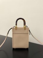 Fendi Beige Leather Mini Sunshine Shopper Tote Bag - Image 3