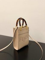Fendi Beige Leather Mini Sunshine Shopper Tote Bag - Image 2