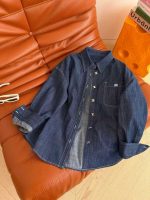 Celine Triomphe Embroidered Dark Wash Denim Overshirt