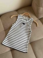 Celine Triomphe Striped Ribbed Tank Top In Black and White - Image 2