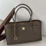 Chanel 26S Calfskin Cerf Small Shooping Tote In Brown