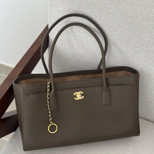 Chanel 26S Calfskin Cerf Small Shooping Tote In Brown