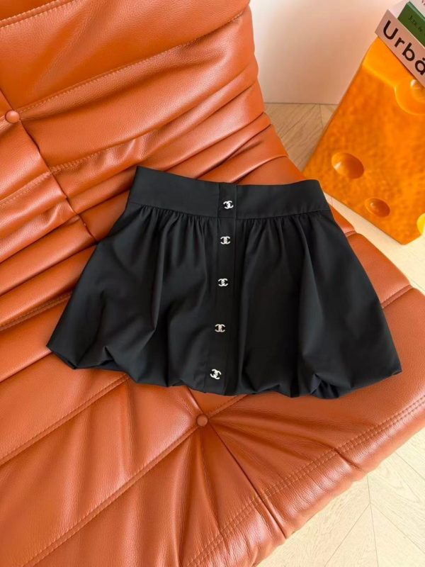 Chanel Black Mini Skirt Iconic CC Logo