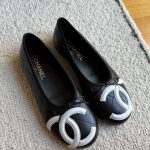 Chanel Lambskin Quilted CC Cambon Ballet Flats In Black