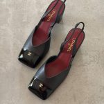 Chanel Slingback Heels With Black Cap Toe And Block Heel