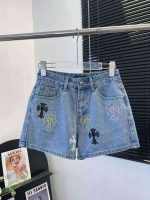 Chrome Hearts Patch Denim Shorts