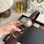 Dior Medaillon Belt Smooth Calfskin Leather chocolate colour