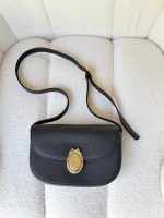 Dior Medium Black Medaillon Flap Bag Grained Calfskin