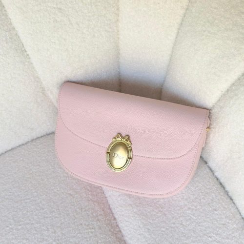 Dior Medium Rose Tendre Medaillon Flap Bag Grained Calfskin (2)
