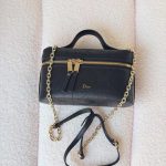 Dior Trianon Soft Vanity Mini Bag Black Flat Macrocannage Lambskin