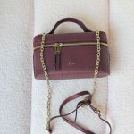 Dior Trianon Soft Vanity Mini Bag Burgundy Flat Macrocannage Lambskin