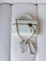 Dior Trianon Soft Vanity Mini Bag White Flat Macrocannage Lambskin