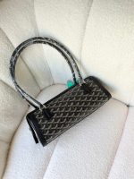 Goyard Goyardine Canvas Bonbonniere Bag Baguette Shape Black