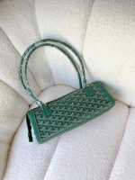 Goyard Goyardine Canvas Bonbonniere Bag Baguette Shape Green