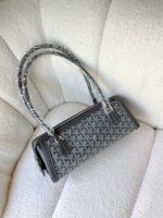 Goyard Goyardine Canvas Bonbonniere Bag Baguette Shape Grey