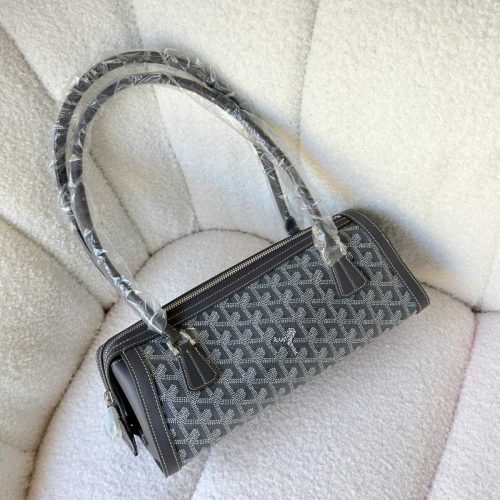 Goyard Goyardine Canvas Bonbonniere Bag Baguette Shape Grey