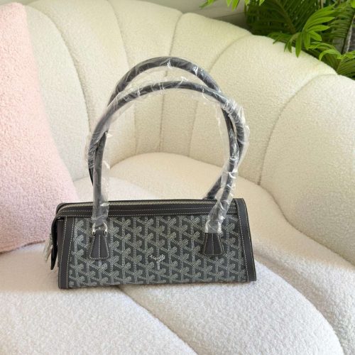 Goyard Goyardine Canvas Bonbonniere Bag Baguette Shape Grey