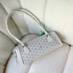 Goyard Goyardine Canvas Bonbonniere Bag Baguette Shape White