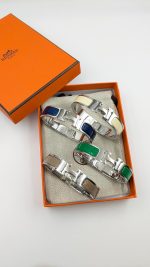 Hermes Clic H Bracelets H Toggle Clasp silver colour