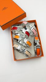 Hermes Clic H Bracelets H Toggle Clasp silver colour