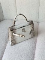 Hermes Kelly Mini Himalaya Niloticus Crocodile Palladium Hardware