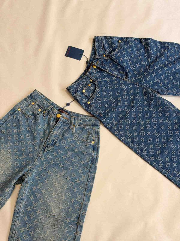 Louis Vuitton Monogram Jacquard Denim Jeans in Blue