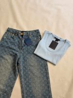 Louis Vuitton Monogram Jacquard Denim Jeans in Blue