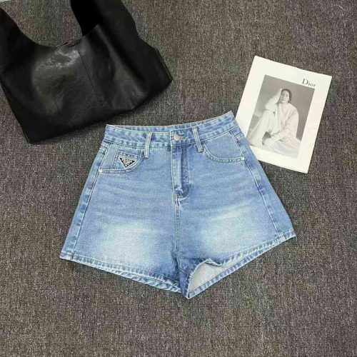 Prada Light Blue Denim Shorts