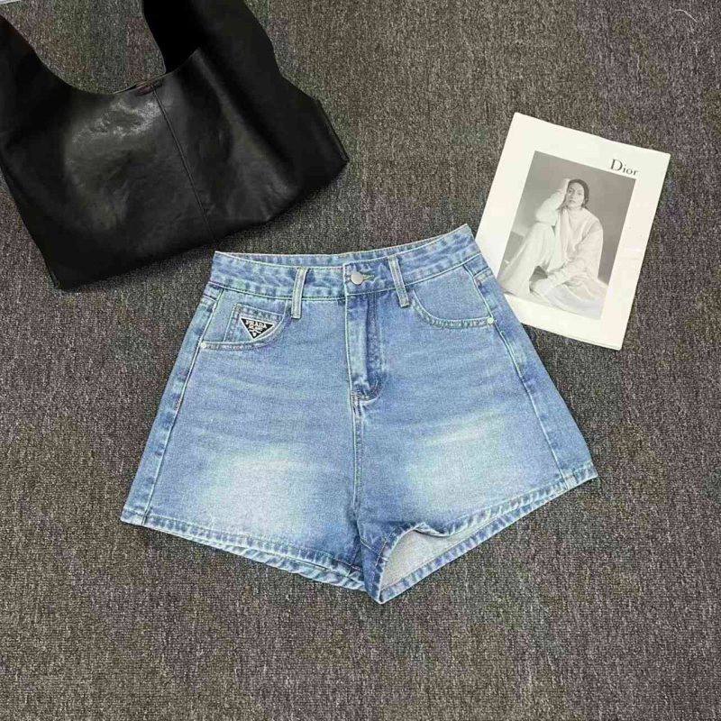 Prada Light Blue Denim Shorts