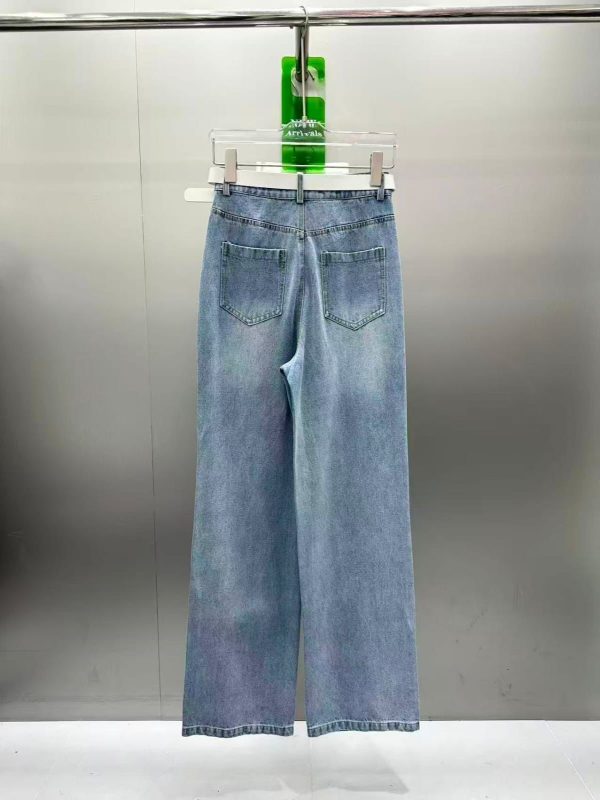Saint Laurent Monogram Light Wash Denim Jeans