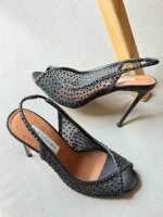 Aquazzura Crystal Lover 105 Black crystal Embellished Mesh Heels
