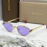 Bvlgari Serpenti Gold Tone Oval Metal Frame Purple Snakehead Sunglasses