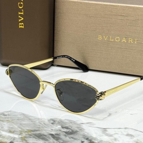 Bvlgari Serpenti Gold Tone Oval Metal Frame Snakehead Sunglasses