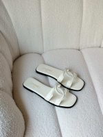 Chanel 26S White Calfskin CC Logo Flat Sandals