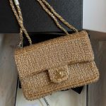 Chanel Gold Sequin and Beaded Classic Flap Shoulder Bag