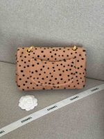 Chanel Medium Classic Flap Bag Beige Cheetah Print Calf Hair Leather
