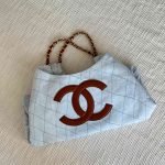 Chanel Small Shopping Tote Coco Beach Denim & Calfskin Light Blue Brown