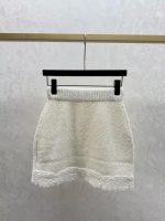 Chanel White Textured Knit Cardigan Jacket & Mini Skirt Set