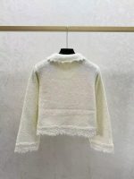Chanel White Textured Knit Cardigan Jacket & Mini Skirt Set