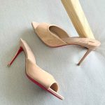 Christian Louboutin Miss Z 100MM Patent Leather Mule Heels In Blush