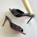 Christian Louboutin Miss Z 100MM Patent Leather Mule Heels in Black