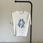 Dior Dioriviera Oversized White Cotton T-Shirt – Blue Toile de Jouy Floral