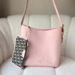 Dior Medium Médaillon Bucket Bag Soft Pink Grained Calfskin