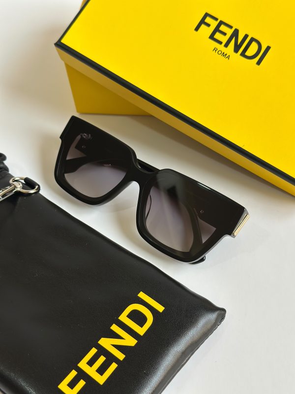 Fendi First F Motif Gold Metal Black Sunglasses