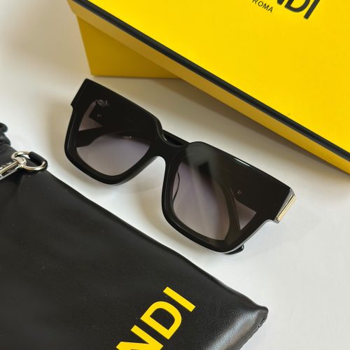 Fendi First F Motif Gold Metal Black Sunglasses