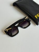 Fendi First F Motif Gold Metal Black Sunglasses