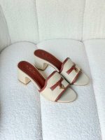 Loro Piana Summer Charms Heeled Sandal With Brown Leather Trim