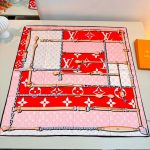 Louis Vuitton Pink And Red Gradient Monogram Belt Print Silk Scarf