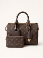 Louis Vuitton Speedy P9 Bandoulière 25 Coffee Bean Calfskin Monogram Handbag